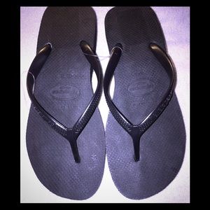 Havaianas Black Sandals Platform-Style Flip-Flops